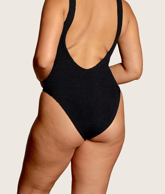 Square Neck Swim Crinkle - Black-bikini-Hunza G-UPTOWN LOCAL