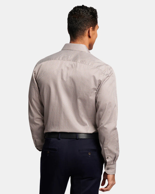 BFC2232 Retro Print Slim Fit - Taupe-Shirts-Brooksfield-39-UPTOWN LOCAL