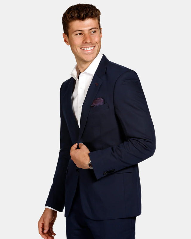 Essential Linen Blend Blazer - Navy-Blazer-Brooksfield-38-UPTOWN LOCAL