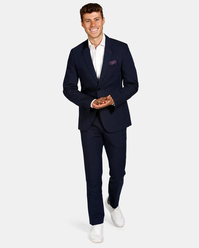 Essential Linen Blend Blazer - Navy-Blazer-Brooksfield-38-UPTOWN LOCAL