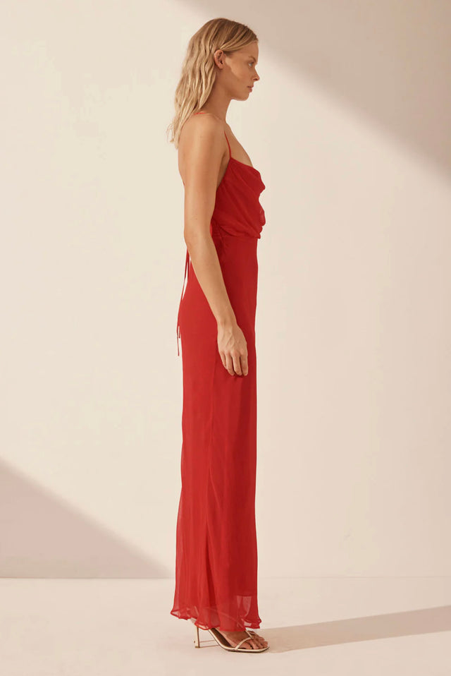 Margot Lace Back Bias Maxi Dress - Sailor Red-Dresses-Shona Joy-6-UPTOWN LOCAL