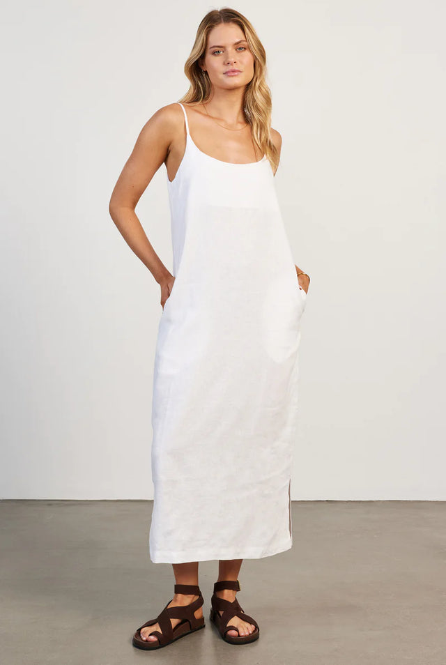 Essential Linen Slip Dress - White-Dresses-Academy Brand Womens-XS-UPTOWN LOCAL