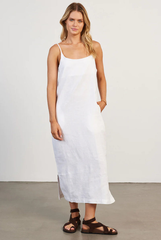 Essential Linen Slip Dress - White-Dresses-Academy Brand Womens-XS-UPTOWN LOCAL