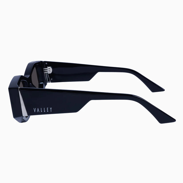 Valiant Gloss Black w. Silver Metal / Black Lens-Sunglasses-Valley-UPTOWN LOCAL