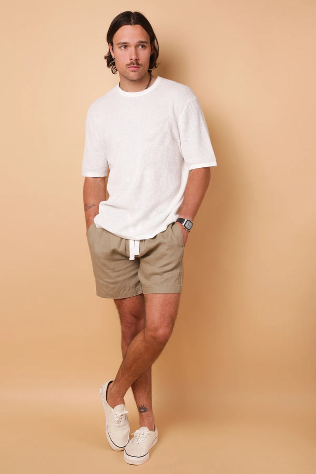 Amalfi Linen Short - Stone-Shorts-Kore Studios-30-UPTOWN LOCAL