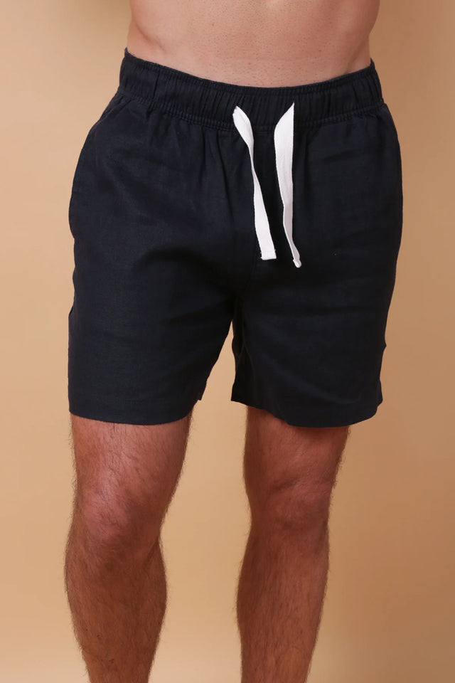 Amalfi Linen Short - Midnight-Shorts-Kore Studios-30-UPTOWN LOCAL