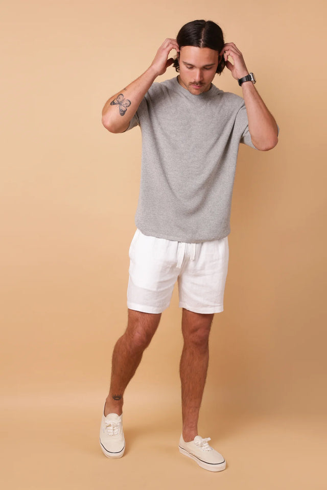 Amalfi Linen Short - White-Shorts-Kore Studios-30-UPTOWN LOCAL