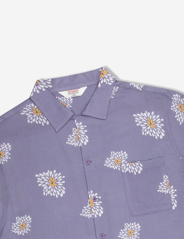 Zed Bowler Shirt - Light Violet Flower-Mr. Simple-S-UPTOWN LOCAL