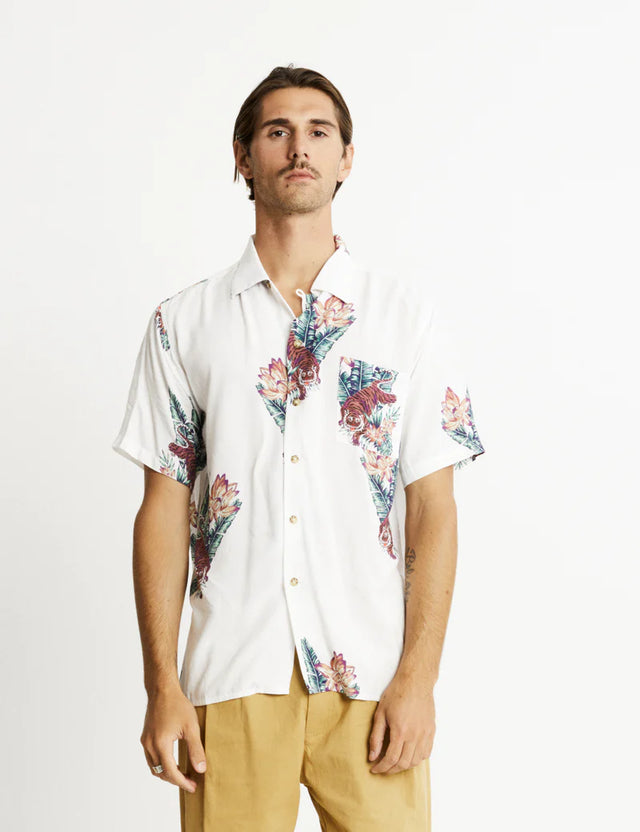 Zed Bowler Shirt - White Tropical-Mr. Simple-S-UPTOWN LOCAL