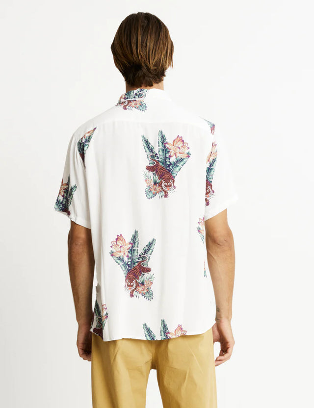 Zed Bowler Shirt - White Tropical-Mr. Simple-S-UPTOWN LOCAL