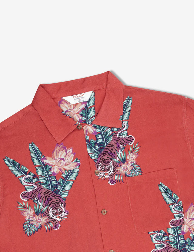 Zed Bowler Shirt - Red Tropical-Mr. Simple-S-UPTOWN LOCAL