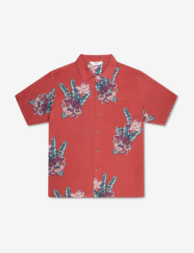 Zed Bowler Shirt - Red Tropical-Mr. Simple-S-UPTOWN LOCAL
