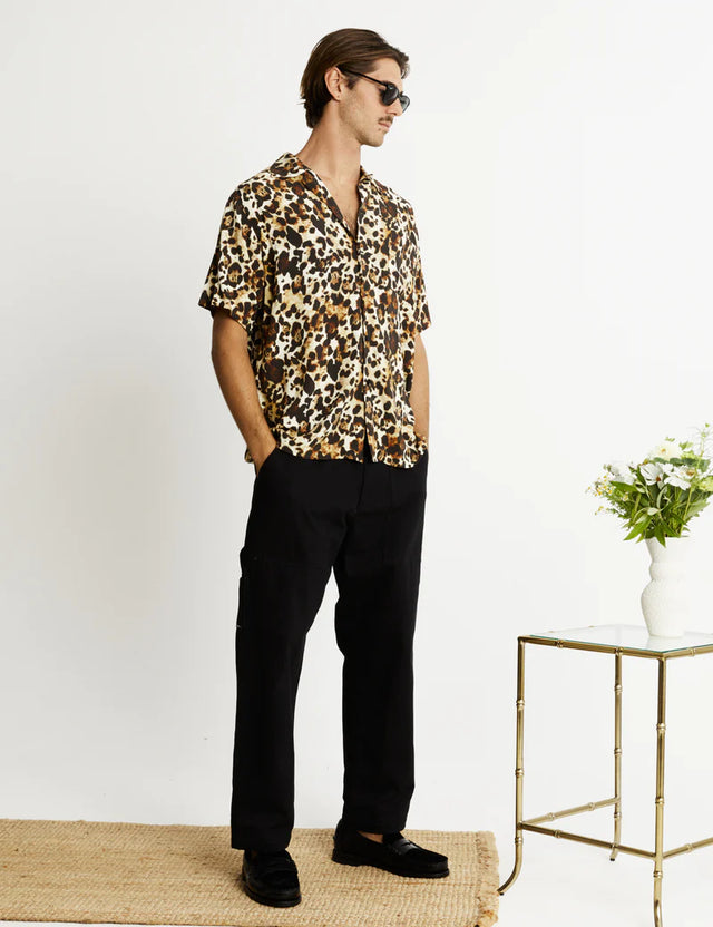 Zed Bowler Shirt - Leopard-Mr. Simple-S-UPTOWN LOCAL