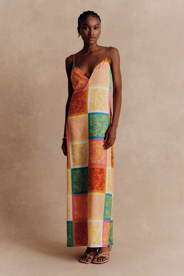 Nola Slip Dress - Paisley Tile-Dresses-Hansen and Gretel-XS-UPTOWN LOCAL