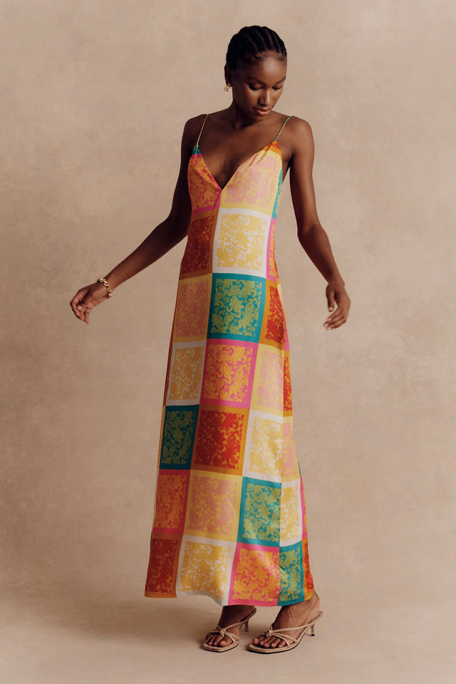 Nola Slip Dress - Paisley Tile-Dresses-Hansen and Gretel-XS-UPTOWN LOCAL