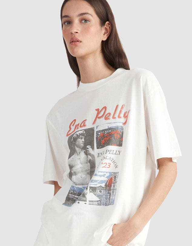On Vacation Relaxed Tee - Vintage White-ENA PELLY-6-UPTOWN LOCAL