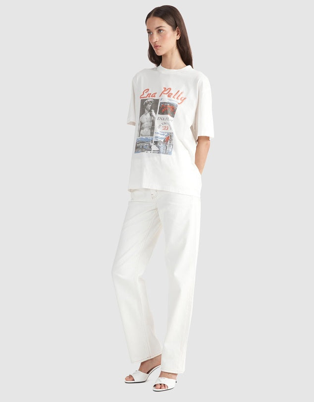 On Vacation Relaxed Tee - Vintage White-ENA PELLY-6-UPTOWN LOCAL