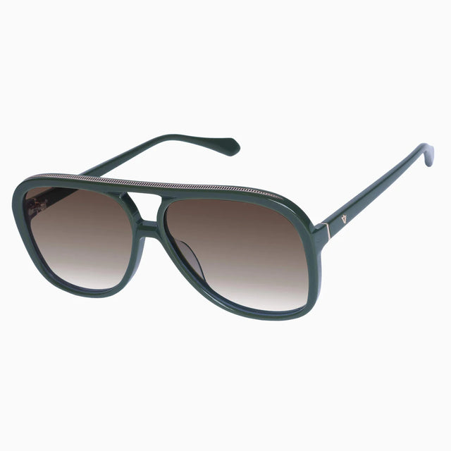 Bang - Army Green w. Gun Metal Trim / Brown Gradient Lens-Sunglasses-Valley-UPTOWN LOCAL