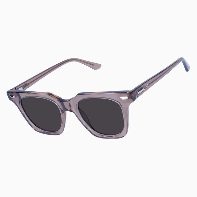 Prisoner II - Transparent Mocha w. 24k Gold Metal Trim / Black Lens-Sunglasses-Valley-UPTOWN LOCAL