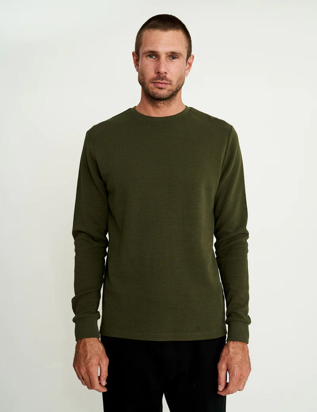 Smith LS Waffle - Fatigue-T-Shirts-Mr. Simple-S-UPTOWN LOCAL