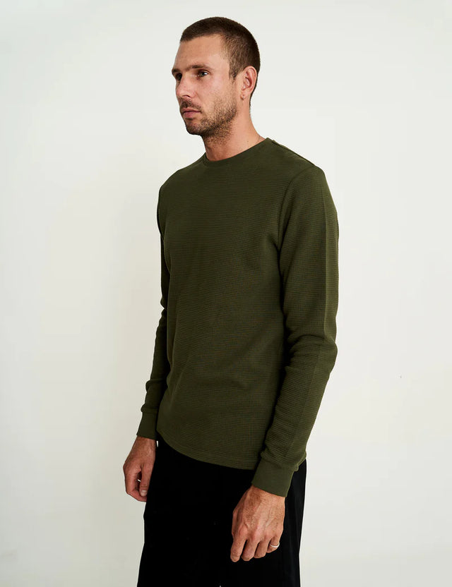 Smith LS Waffle - Fatigue-T-Shirts-Mr. Simple-S-UPTOWN LOCAL