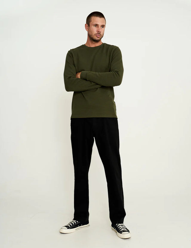 Smith LS Waffle - Fatigue-T-Shirts-Mr. Simple-S-UPTOWN LOCAL