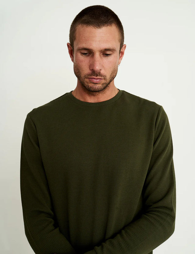 Smith LS Waffle - Fatigue-T-Shirts-Mr. Simple-S-UPTOWN LOCAL