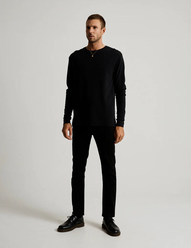 Smith LS Waffle - Black-T-Shirts-Mr. Simple-S-UPTOWN LOCAL