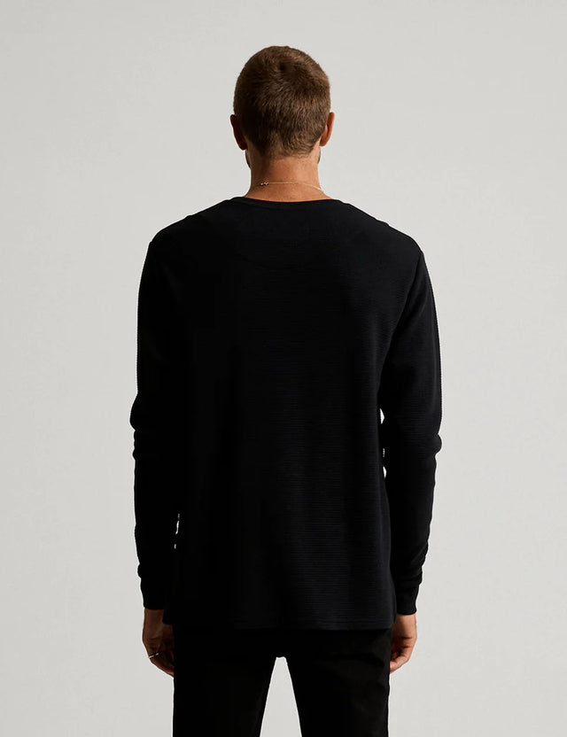 Smith LS Waffle - Black-T-Shirts-Mr. Simple-S-UPTOWN LOCAL
