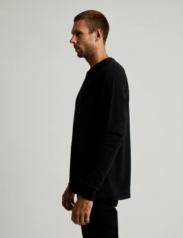 Smith LS Waffle - Black-T-Shirts-Mr. Simple-S-UPTOWN LOCAL
