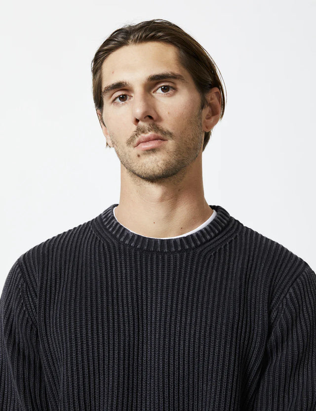 Fisher Knit - Black-Jumpers-Mr. Simple-S-UPTOWN LOCAL