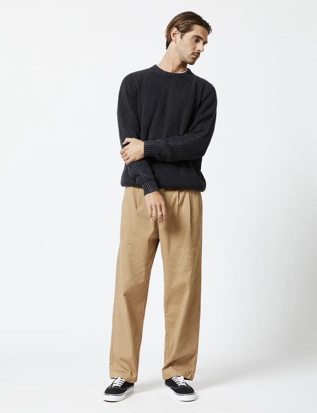 Fisher Knit - Black-Jumpers-Mr. Simple-S-UPTOWN LOCAL