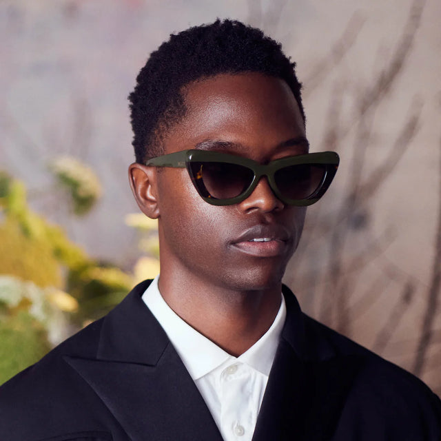Lafayette - Army Green Clear Tort Splice w. Gold Metal / Brown Gradient Lens-Sunglasses-Valley-UPTOWN LOCAL
