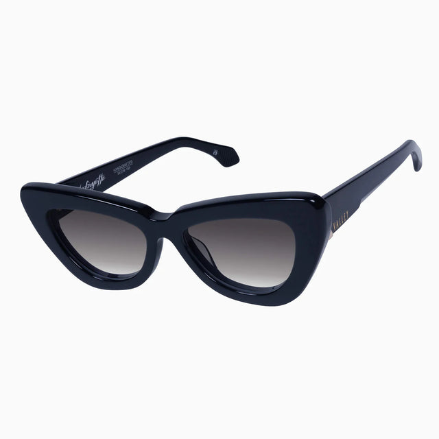 Lafayette - Gloss Black w. Gold Metal / Black Gradient Lens-Sunglasses-Valley-UPTOWN LOCAL