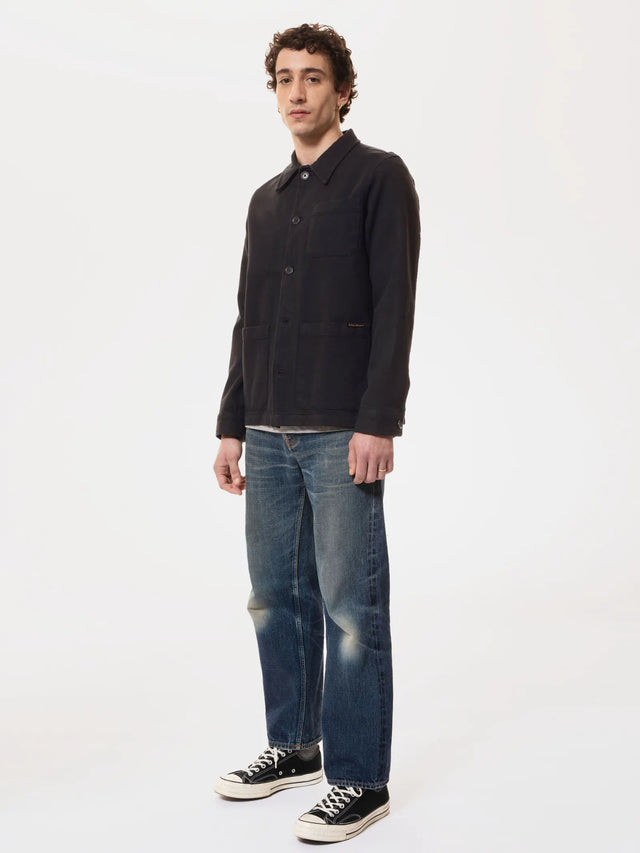 NUDIE JEANS - Barney Worker Jacket - Black-Jackets-Nudie Jeans-S-UPTOWN LOCAL