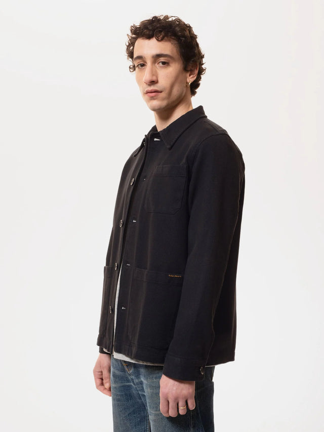 NUDIE JEANS - Barney Worker Jacket - Black-Jackets-Nudie Jeans-S-UPTOWN LOCAL