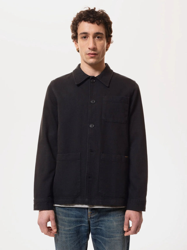 NUDIE JEANS - Barney Worker Jacket - Black-Jackets-Nudie Jeans-S-UPTOWN LOCAL