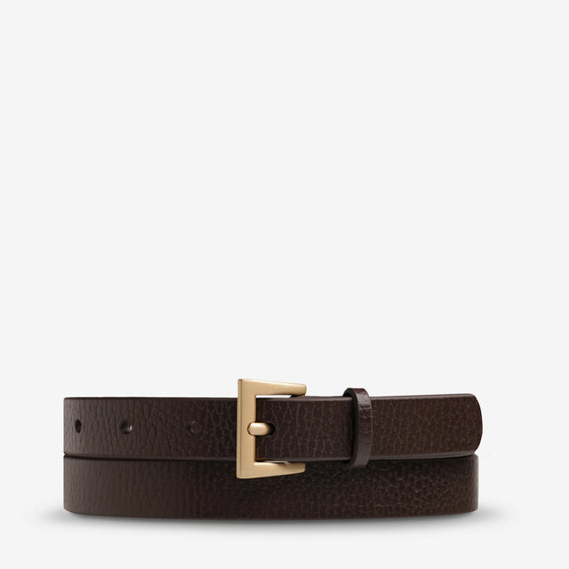 STATUS ANXIETY - Part Of Me - Belt - Choc/Gold-Belts-Status Anxiety-S/M-UPTOWN LOCAL
