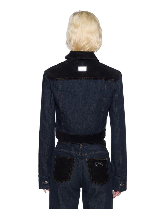 KSUBI - Slim Trucker Jacket Vixen Spliced - Black-Jackets-Ksubi-6/XS-UPTOWN LOCAL