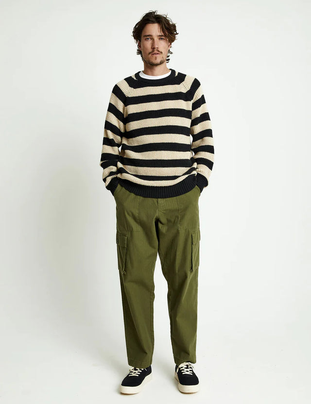 Stripe Knit - Black/Oatmeal Stripe-Jumpers-Mr. Simple-S-UPTOWN LOCAL