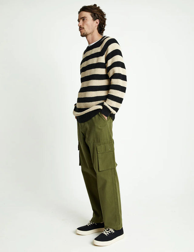 Stripe Knit - Black/Oatmeal Stripe-Jumpers-Mr. Simple-S-UPTOWN LOCAL