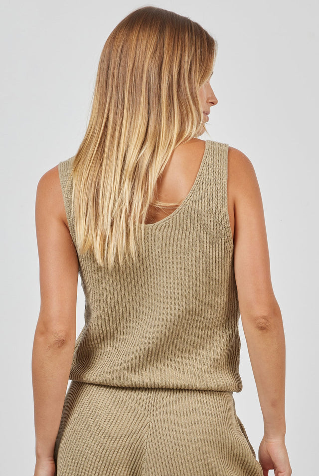 Nancy Knit Top - Sandstorm Green-Shirts & Tops-Academy Brand Womens-XS-UPTOWN LOCAL