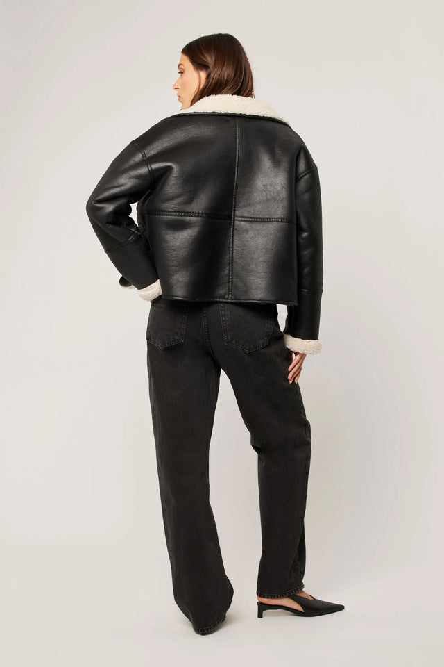 ROLLAS - Faux Shearling Jacket - Black
