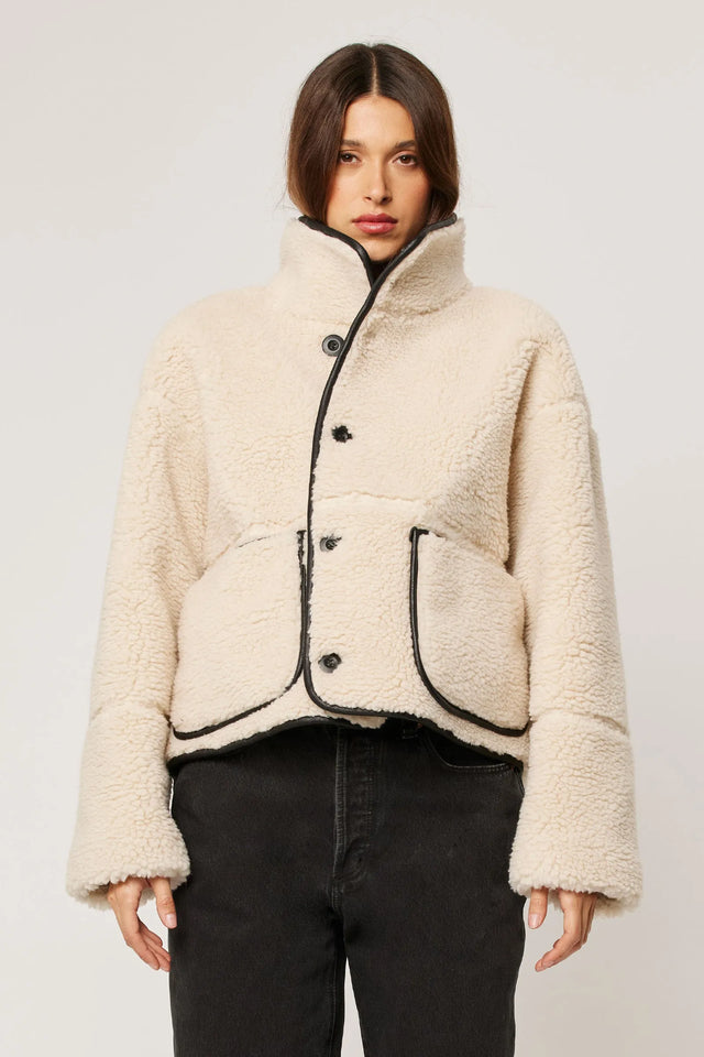 ROLLAS - Faux Shearling Jacket - Black