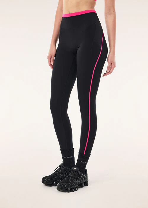 PE NATION - Rapid Pocket F/L Legging - Black / Cosmo Pink