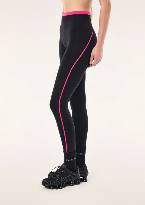 PE NATION - Rapid Pocket F/L Legging - Black / Cosmo Pink