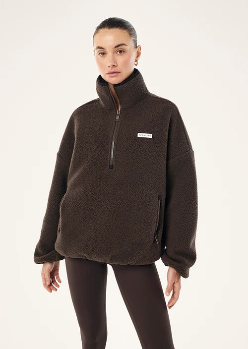 PE NATION - Rotate Quarter Zip - Coffee