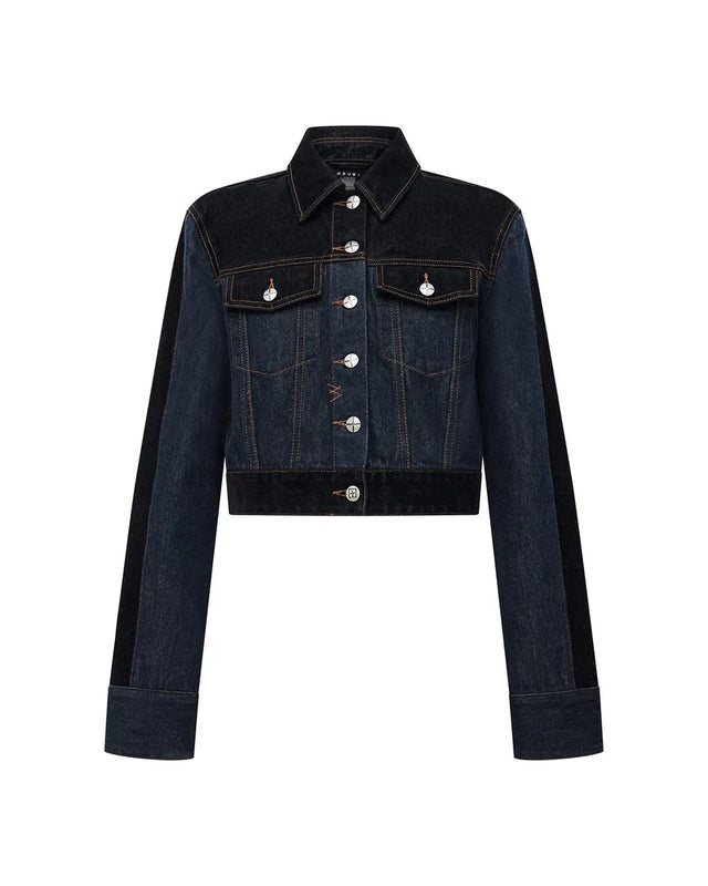 KSUBI - Slim Trucker Jacket Vixen Spliced - Black-Jackets-Ksubi-6/XS-UPTOWN LOCAL