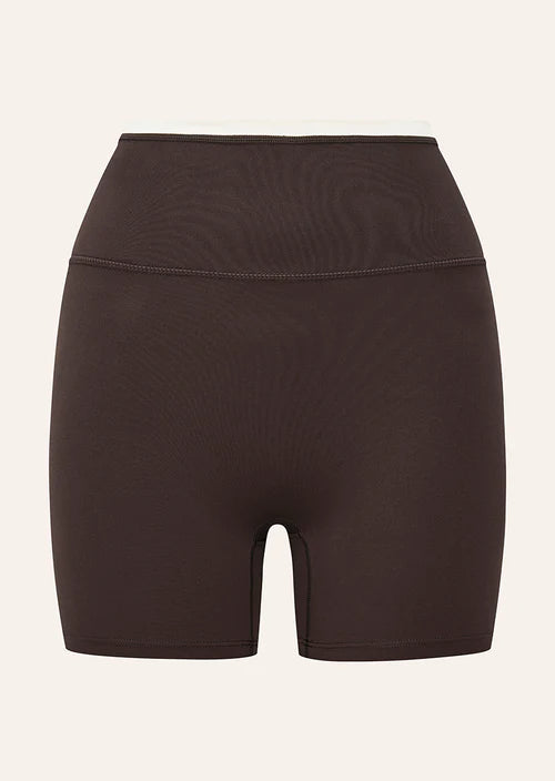 PE NATION - Stellar 5" Bike Short - Coffee / Whisper White