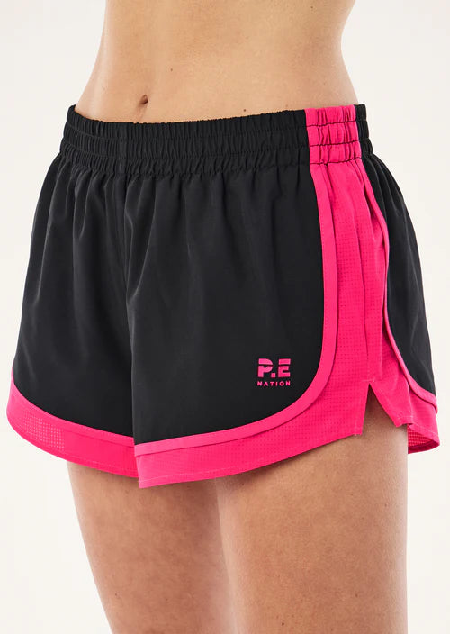 PE NATION - Stride Short - Black / Cosmo